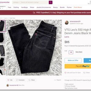 Woman Red Tab Levis Sz 10